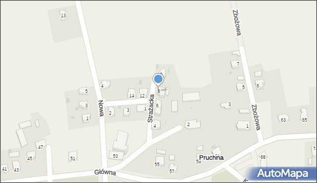 Pruchna, Strażacka, 8, mapa Pruchna