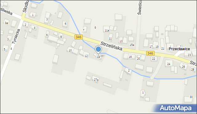 Przecławice, Strzelińska, 14, mapa Przecławice