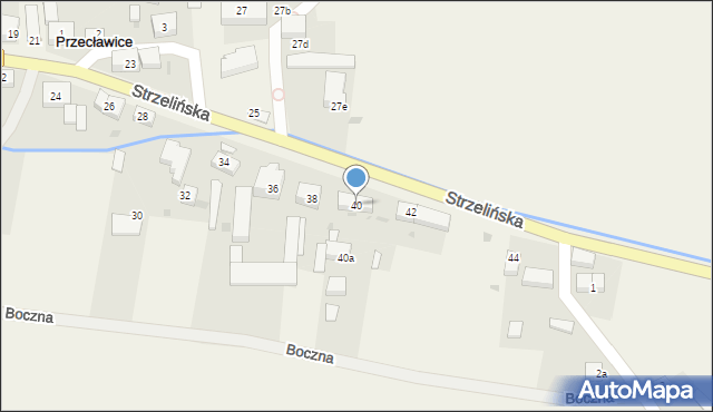 Przecławice, Strzelińska, 40, mapa Przecławice