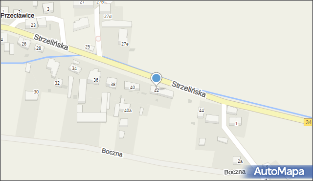 Przecławice, Strzelińska, 42, mapa Przecławice