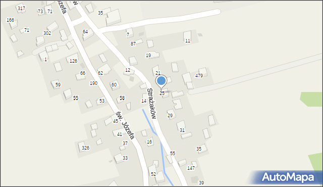 Przeginia Duchowna, Strażaków, 25, mapa Przeginia Duchowna