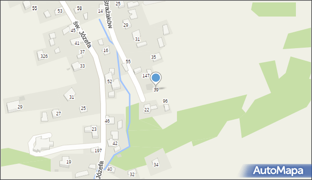 Przeginia Duchowna, Strażaków, 39, mapa Przeginia Duchowna