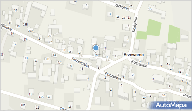 Przeworno, Strzelińska, 10, mapa Przeworno