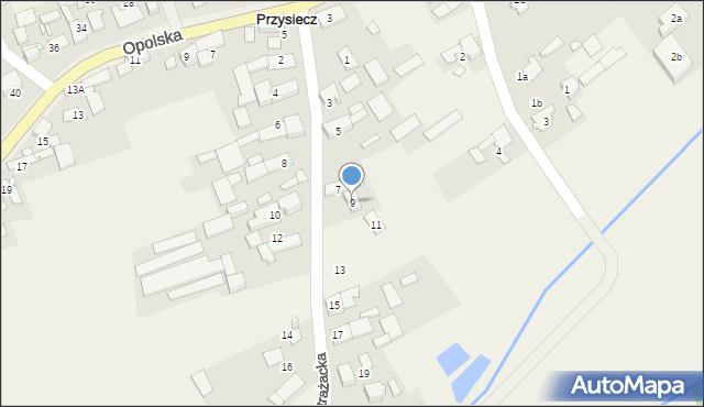 Przysiecz, Strażacka, 9, mapa Przysiecz