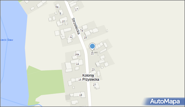 Przysiecz, Strzelecka, 21, mapa Przysiecz