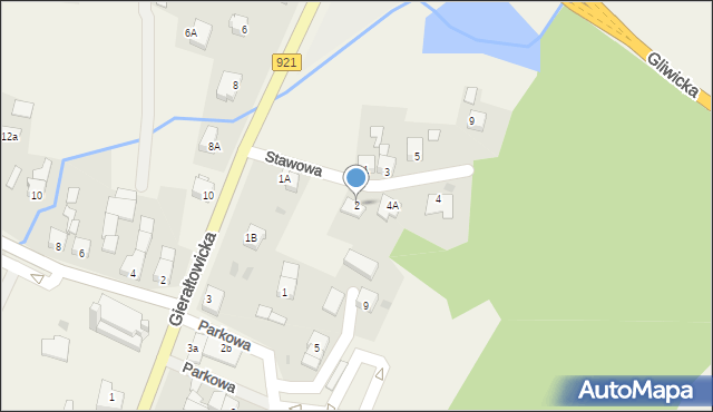 Przyszowice, Stawowa, 2, mapa Przyszowice