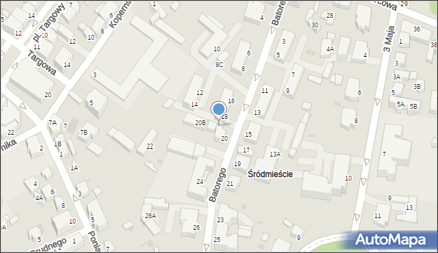 Pszczyna, Stefana Batorego, 20A, mapa Pszczyny