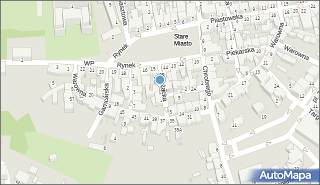 Pszczyna, Strażacka, 2, mapa Pszczyny