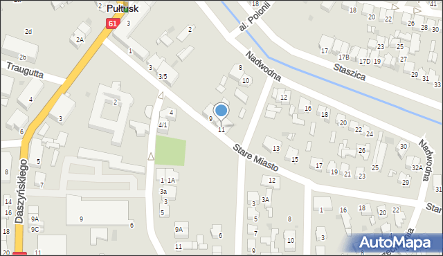 Pułtusk, Stare Miasto, 11A, mapa Pułtusk