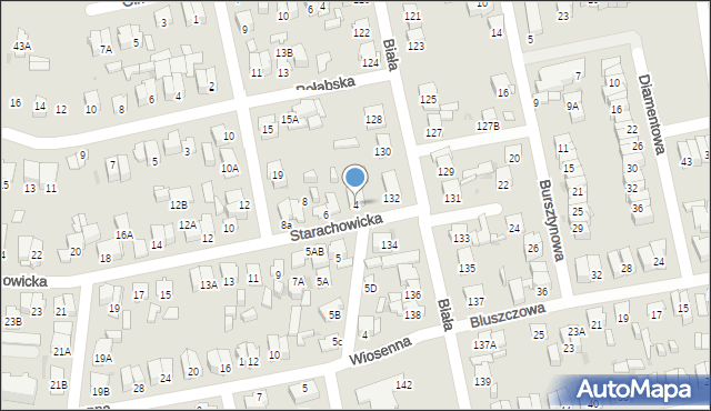 Radom, Starachowicka, 4, mapa Radomia