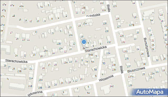 Radom, Starachowicka, 8a, mapa Radomia