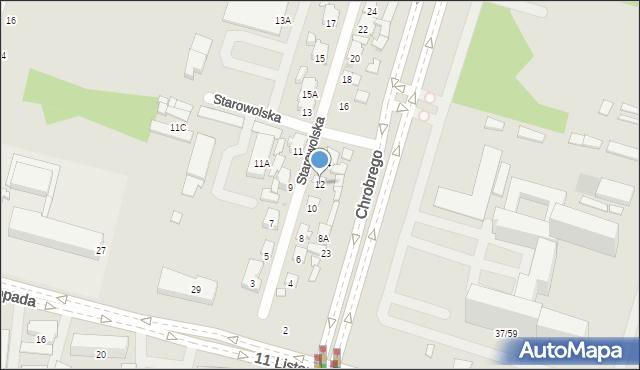 Radom, Starowolska, 12, mapa Radomia