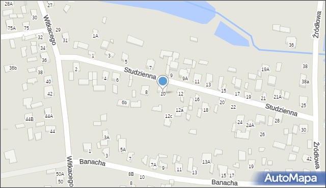 Radom, Studzienna, 10, mapa Radomia