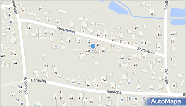 Radom, Studzienna, 14, mapa Radomia