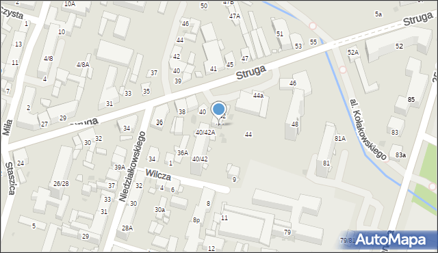 Radom, Struga Andrzeja, 42A, mapa Radomia
