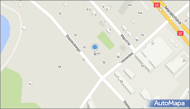 Radom, Stasieckiego Eugeniusza, kpt. hm., 58, mapa Radomia