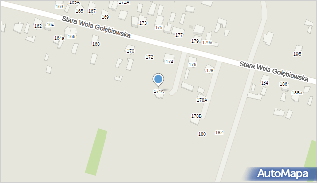 Radom, Stara Wola Gołębiowska, 174A, mapa Radomia