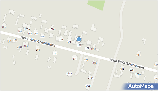 Radom, Stara Wola Gołębiowska, 177, mapa Radomia