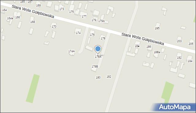 Radom, Stara Wola Gołębiowska, 178A, mapa Radomia