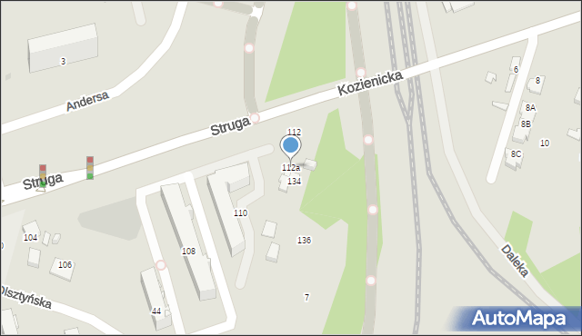 Radom, Struga Andrzeja, 112a, mapa Radomia