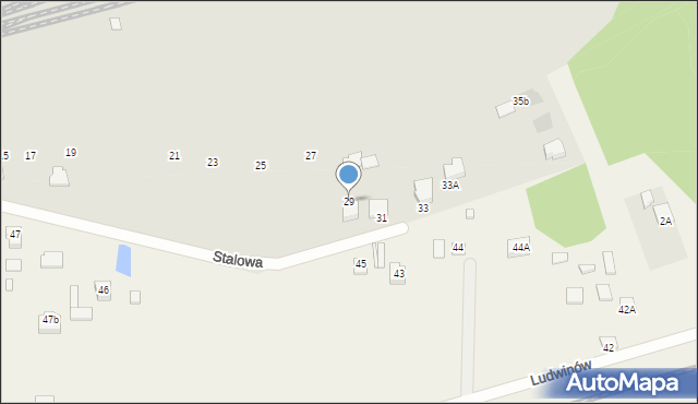 Radom, Stalowa, 29, mapa Radomia