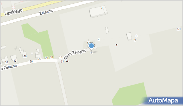 Radom, Stara Żelazna, 9, mapa Radomia