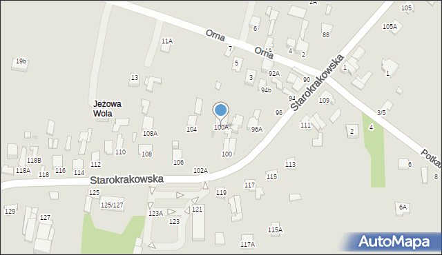 Radom, Starokrakowska, 100A, mapa Radomia