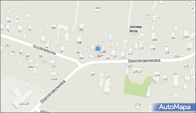 Radom, Starokrakowska, 118A, mapa Radomia