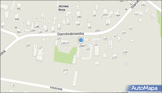 Radom, Starokrakowska, 123A, mapa Radomia