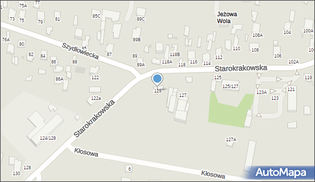 Radom, Starokrakowska, 129, mapa Radomia