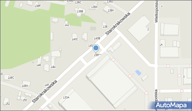 Radom, Starokrakowska, 133, mapa Radomia