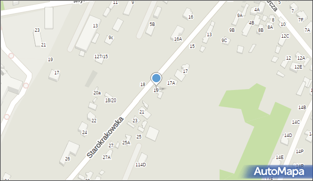 Radom, Starokrakowska, 19, mapa Radomia