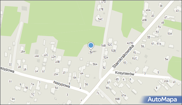 Radom, Starokrakowska, 54, mapa Radomia