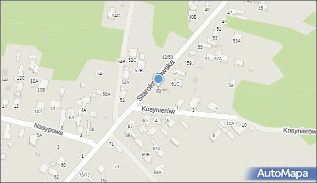 Radom, Starokrakowska, 63, mapa Radomia