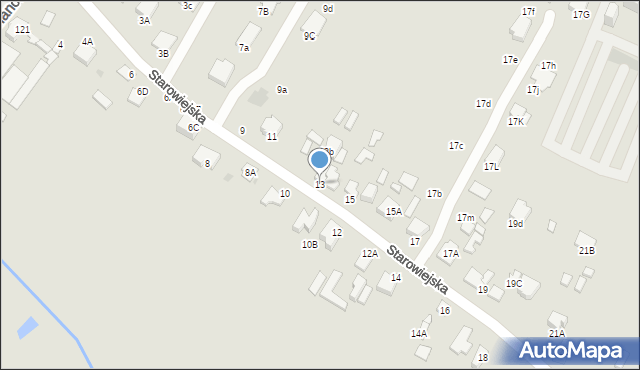 Radom, Starowiejska, 13, mapa Radomia