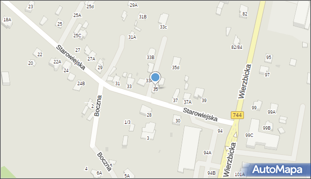 Radom, Starowiejska, 35, mapa Radomia