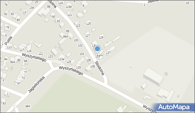 Radomsko, Stodolna, 133, mapa Radomsko