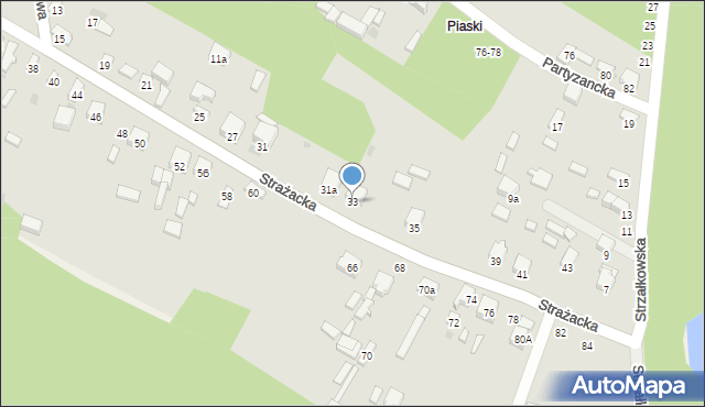 Radomsko, Strażacka, 33, mapa Radomsko