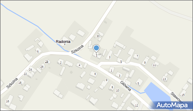 Radonia, Stawowa, 1, mapa Radonia