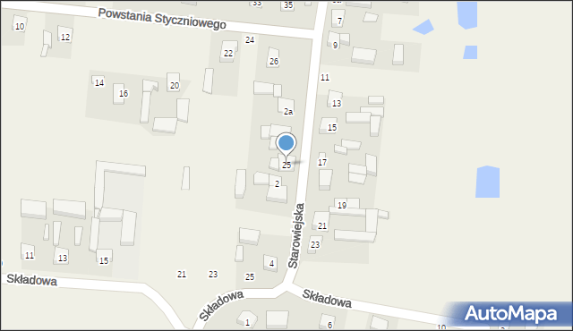 Radoszewice, Starowiejska, 25, mapa Radoszewice