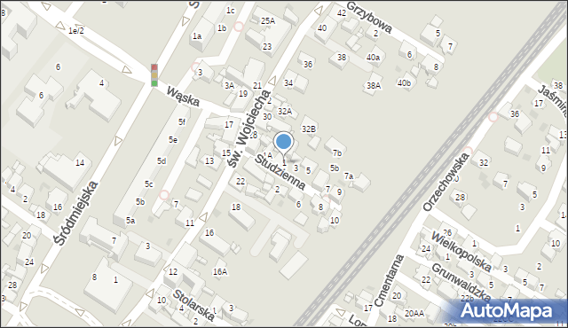 Radzionków, Studzienna, 1, mapa Radzionków