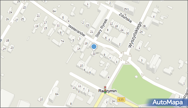 Radzymin, Stary Rynek, 11, mapa Radzymin