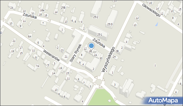 Radzymin, Stary Rynek, 20, mapa Radzymin