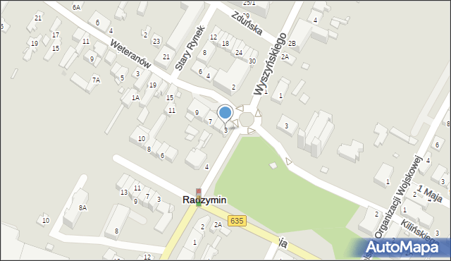 Radzymin, Stary Rynek, 3, mapa Radzymin