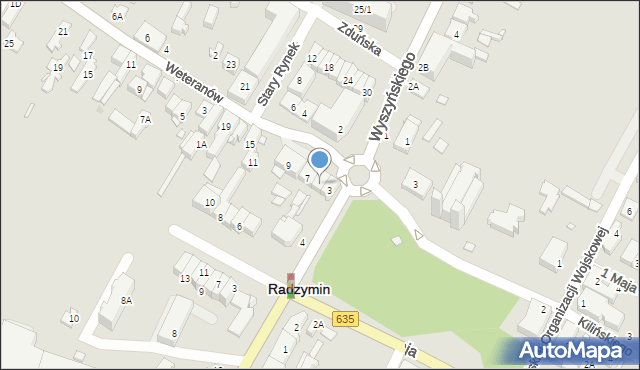 Radzymin, Stary Rynek, 5, mapa Radzymin