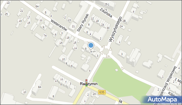 Radzymin, Stary Rynek, 7, mapa Radzymin