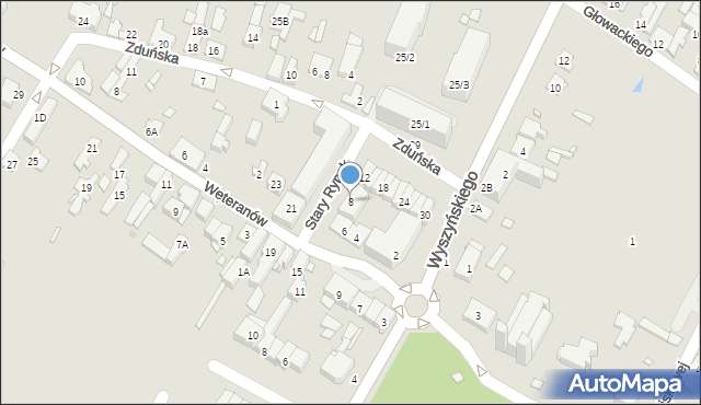 Radzymin, Stary Rynek, 8, mapa Radzymin