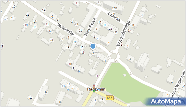 Radzymin, Stary Rynek, 9, mapa Radzymin