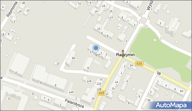 Radzymin, Strzelców Grodzieńskich, 9, mapa Radzymin