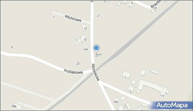 Rawicz, Strzelecka, 23, mapa Rawicz